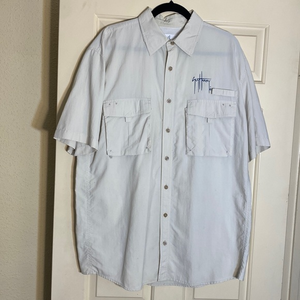 Aftco Blue water‎ Guy Havey fishing short sleeve shirt large